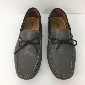 Mike Konos Tie Moc Driving Loafers Black Gray 8.5